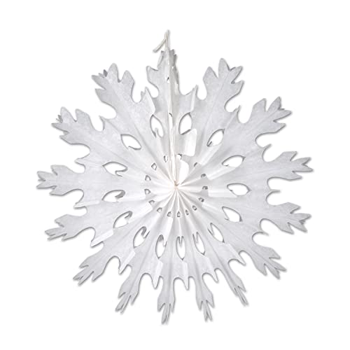 Beistle White Tissue Paper Snowflake, 15", 1 Piece