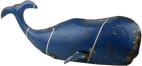 HomArt Reclaimed Metal Decorative Sculpture, Small Whale (5528-0)