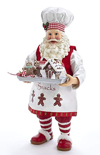 Kurt Adler 11" Fabrich Gingerbread Chef Santa Figurine