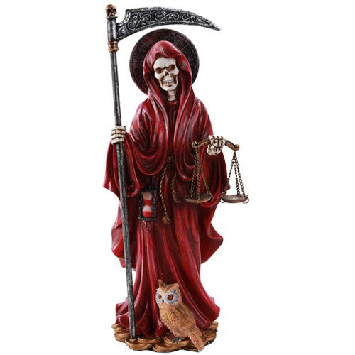 Pacific Trading Giftware Santa Muerte Saint of Holy Death Standing Religious Statue 10 Inch (Red) Love Passion Relationship