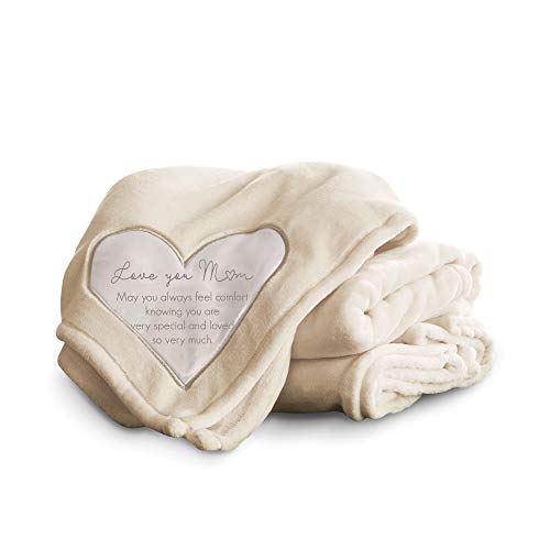 Pavilion Gift Company 19502 Comfort Blanket - Love You Mom Thick Warm 320 Gsm Royal Plush Throw Blanket