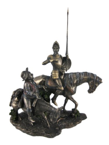 Unicorn Studio StealStreet 13.75-Inch Bronzehued Don Quixote and Sancho Panza on Horses Figure