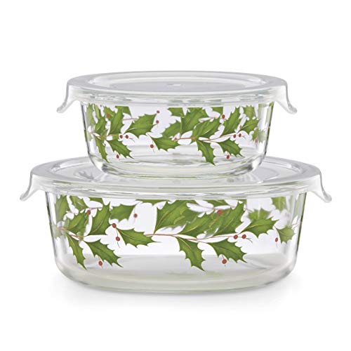 Lenox 886855 Holiday Glass Storage Bowls, Set of 2