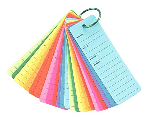 Hygloss Products 100-pk Bright Buddies, 2"x6", Record Bookmarks, Assorted, 100 ct. with Colored Book Ring