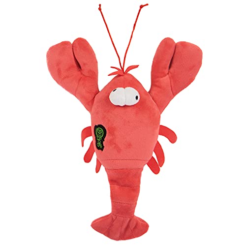 Worldwise goDog Action Plush Lobster | Animated Squeaker Dog Toy | Battery-Free Bite-Activated Motion | Reinforced Seams