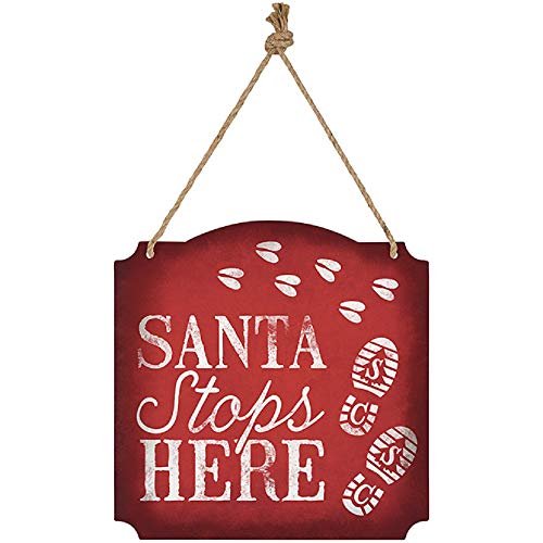 Carson Santa Stops Here Metal Wall Decor