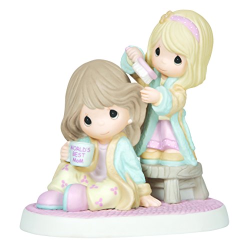 Precious Moments, I Cherish Our Time Together, Bisque Porcelain Figurine, Mother and Daughter, 144004