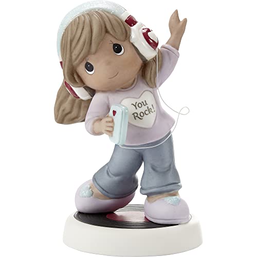 Precious Moments 216006 You Rock! Brunette Hair/Medium Skin Bisque Porcelain Figurine
