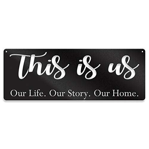 This Is Us Metal Wall Art - Steel Roots Decor - Inspirational Metal Decoration for Living Room, Bedroom - Powder Coated Wall Decor Black & Laser Cut Holes - Perfect for Indoor and Outdoor - 18‚Äô‚Äô