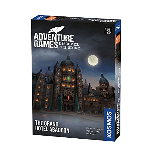 Thames & Kosmos Store Adventure Games: The Grand Hotel Abaddon - A Kosmos Game from Thames & Kosmos | Collaborative, Replayable Storytelling Gaming Experience for 2 to 4 Players Ages 12+ , Grey