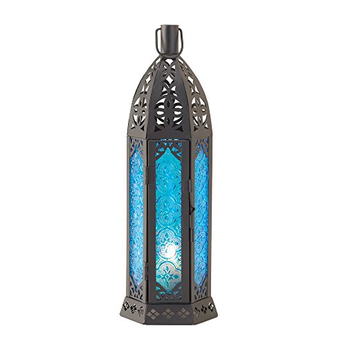 Sigma SLC Koehler 15245 13 Inch Tall Floret Blue Candle Lantern