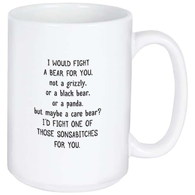 Carson Home Fight a Bear Boxed Mug, 4-inch Height, Holds 15 oz., Ceramic
