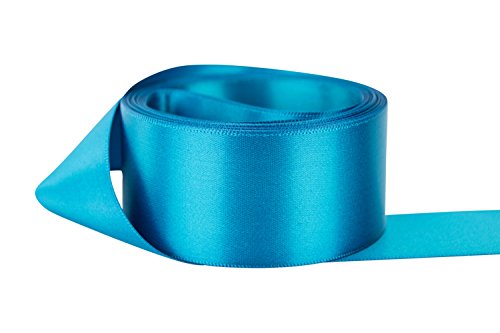 Ribbon Bazaar Double Faced Satin 1/8 inch Turquoise 50 Yards 100% Polyester Ribbon