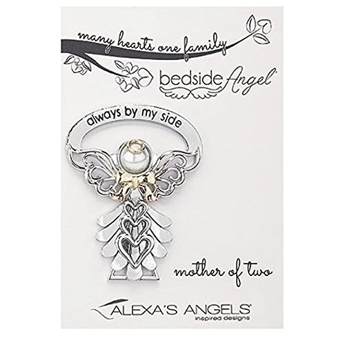 Roman 223601 Many Hearts Mother of Two Bedside Angel, 2.5-inch Height, Carded, Zinc Alloy - Lead Free