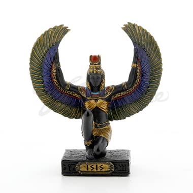 Unicorn Studio Veronese Design 3 1/2" Tall Egyptian Gods Miniature Collectible Resin Figurine (Isis, Multicolor)