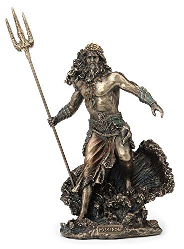 Unicorn Studio Veronese Design Greek God Poseidon Standing Over Crashing Waves Statue