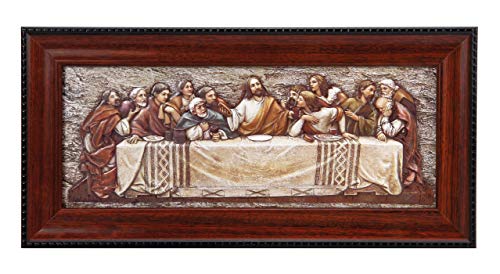 7"H Last Supper Plaque With Frame by Roman