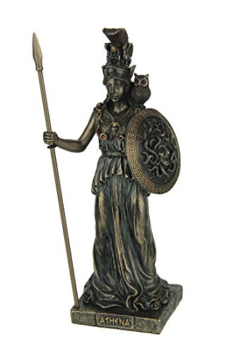 Veronese Design Athena Greek Goddess of Wisdom & War Bronze Finish Statue