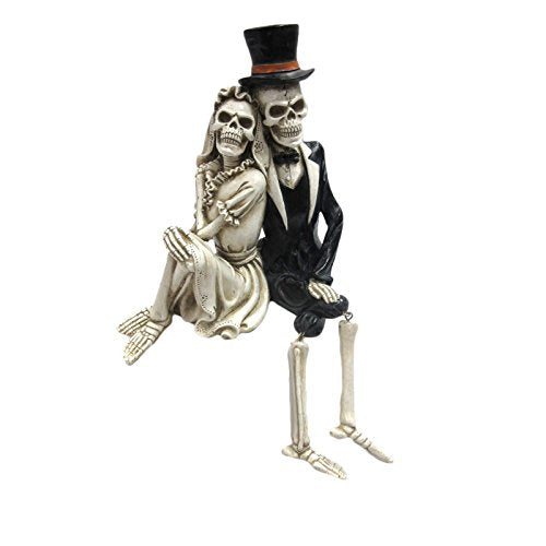 Pacific Trading Giftware Day of The Dead Skeleton Wedding Couple Shelf Sitter Figurine 8 inch