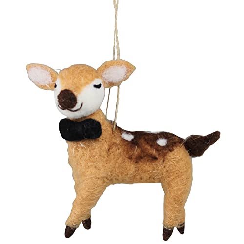 HomArt Deer with Bow Tie Ornament, 3.50-inch Length, Felt