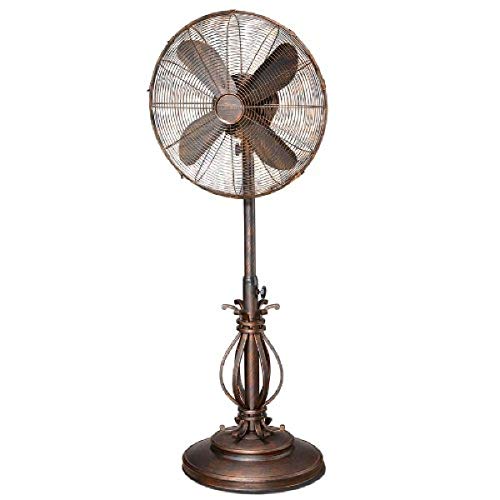 DecoBREEZE Adjustable Height Oscillating Outdoor Pedestal Fan, 18-Inch, Prestigious