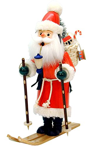 Alexander Taron Importer 35-253 Christian Ulbricht Incense Burner-Santa on Skis-11.5" H x 5.25" W x 9" D, Brown