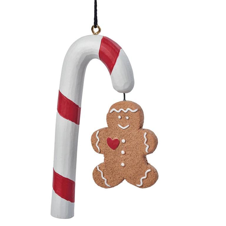 Blossom Bucket Candy Cane with Santa Christmas Ornament