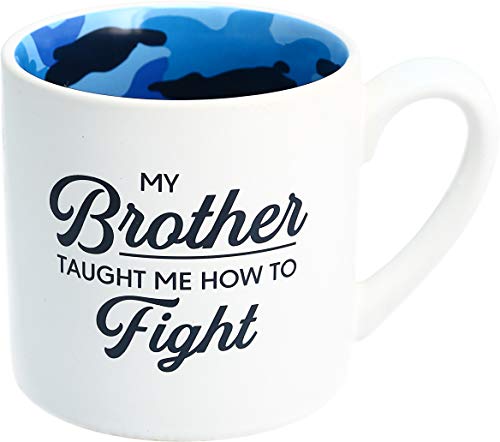 Pavilion -Brother-My Brother Taught Me How To Fight 15 Oz Blue Camouflage Coffee Tea Cup Mug