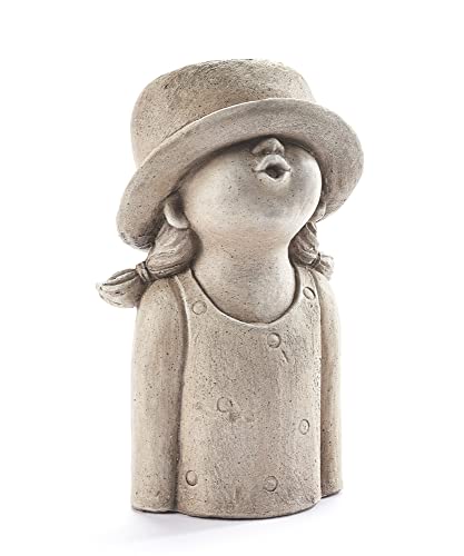 Giftcraft 717988 Oversized Girl with Hat Planter, 15.8-inch Height