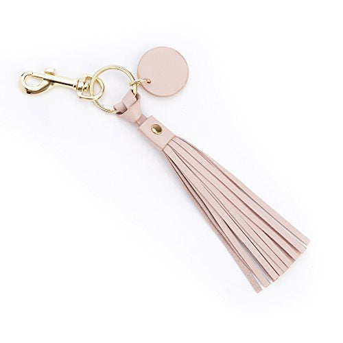 Royce Leather Leather Tassel Key Fob (Carnation Pink)