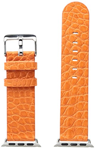 Hadley Roma AP1000UAG38W 38mm Apple Strap Alligator MTE Leather Alligator Orange Watch Strap