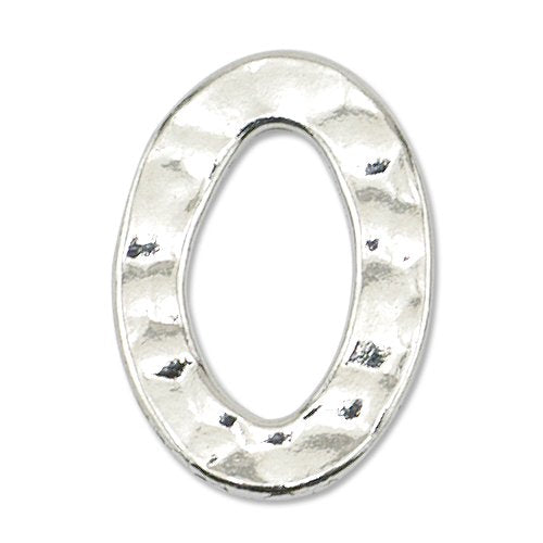 PA Distribution Artistic Wire Beadalon Solid Ring 11 by 16 Textured Silver, Plated, 7-Piece