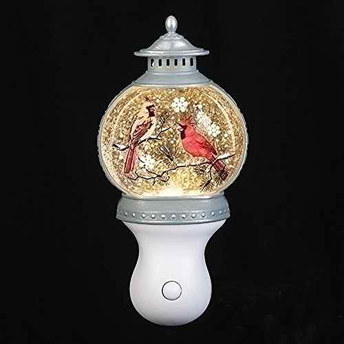 Roman 160155 Lantern Swirl Nightlight with Cardinal Scene, 7-inch High