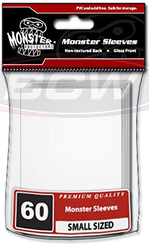 Monster Protectors Store Sleeves Sleeves - Smaller Size Gloss Finish - White (Fits Smaller Sized Gaming Cards)