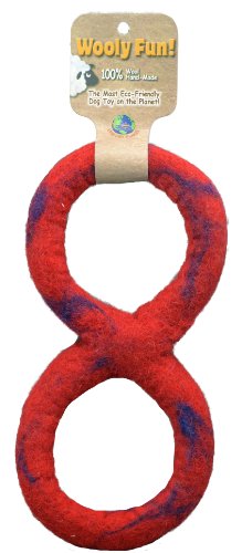 One Pet Planet Wool Dog Toy, 8-Inch, Red