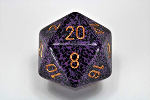 Chessex 34mm Single Speckled Hurricane D20 Die, 20 Sides, Polyhedral Die, Table Game Accessories, Role Play, Dungeons and Dragons(D&D)