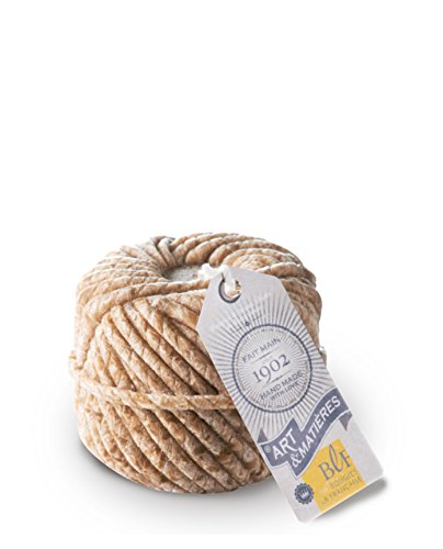 BLF Bougies La Francaise 861010 Art and Matter Decorative Candle Ball of Round Wool, Linen, 2.76-inch High