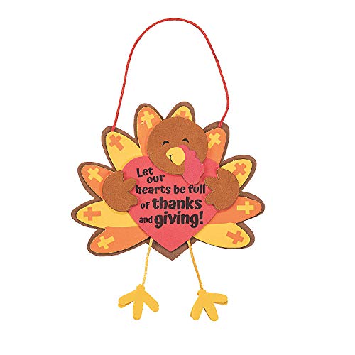 Fun Express Thanks and Giving Turkey Craft Kit - Makes 12 - Crafts for Kids and Fun Home Activities