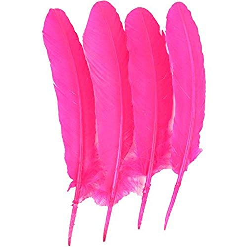 Midwest Design Touch of Nature 4-Piece Turkey Feather for Art and Craft, 12.25 to 13-Inch, Vivid Pink