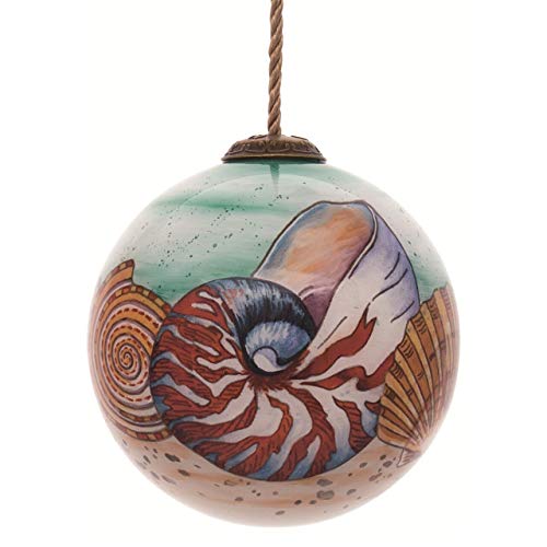 Inner Beauty 1710327 Shells Hand Painted Blown Glass Ornament