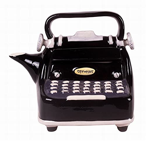 Blue Sky Clayworks Black Ceramic Typewriter Teapot