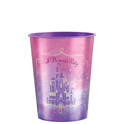 Amscan "Disney Princess" Metallic Purple and Pink Party Favor Cup 16 Oz.