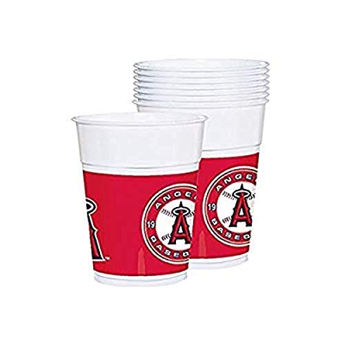 Amscan "Los Angeles Angels Major League Baseball Collection" Plastic Party Cups