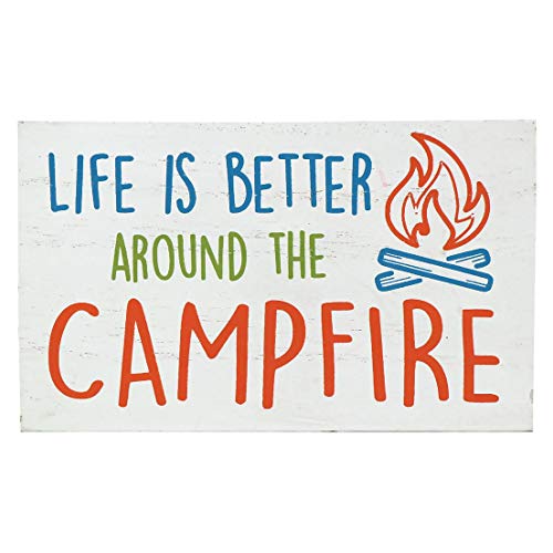 DEI 14478 Life is Better Around The Campfire Block Sign, 5-Inch Length, MDF