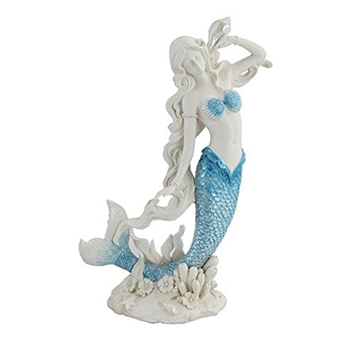 KRZH Unison Gifts Ktg-958 12 inch Blue Mermaid with Shell