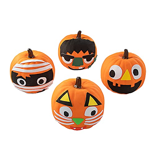 Fun Express Ghoul Gang Pumpkin Decorating Craft Kit - Craft Kits - 12 Pieces