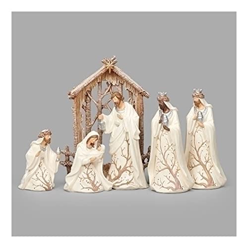 Roman Nativity Berry Branch, Set of 6, 9.5-inch Height, Resin