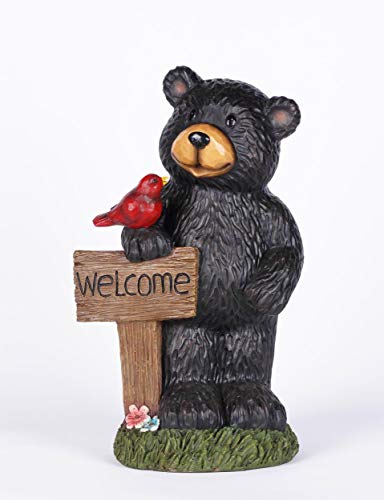 Hi Line Gift 75619-H Bear Holding Welcome Sign