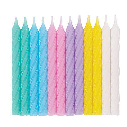 Unique Industries Assorted Color Spiral Birthday Candles, 24 Ct.