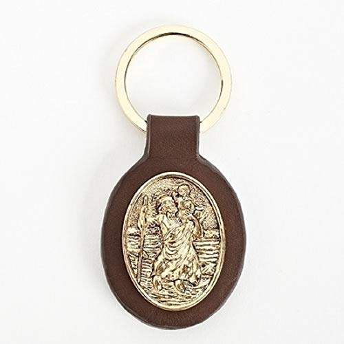 Roman 10930 Saint Christopher Gold Keychain, 3-inch Height